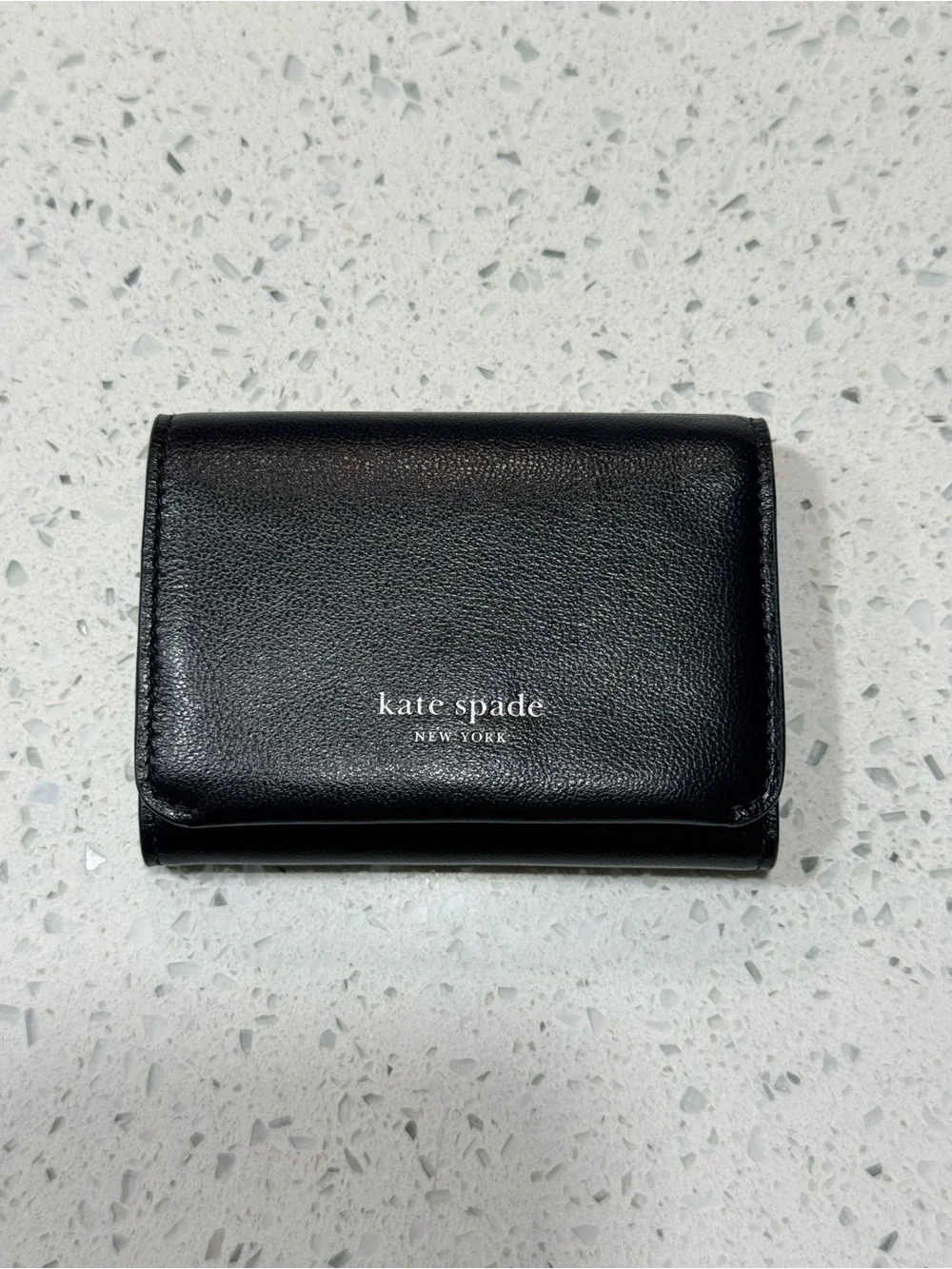 kate spade Retail Black Leather Trifold Card Holder NWT